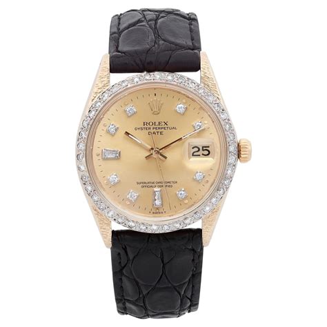 14k mens rolex diamond ring|Rolex 1503 14k gold watch.